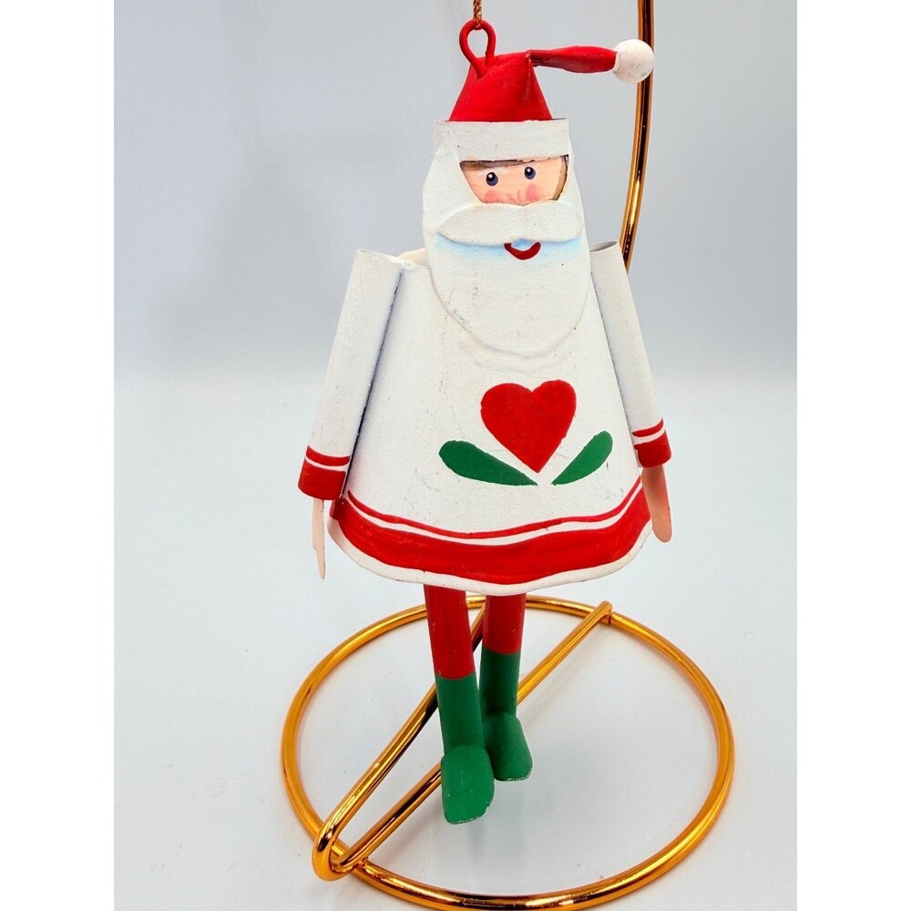 Dansk Santa Claus Christmas Ornament Lot Chef Cookies Free & Classic Heart Wood - Picture 9 of 16